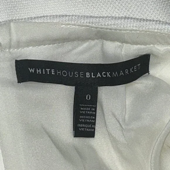 White House Black Market Skirt Double Rows Button Woven Fabric White Women’s 0 - Picture 3 of 13